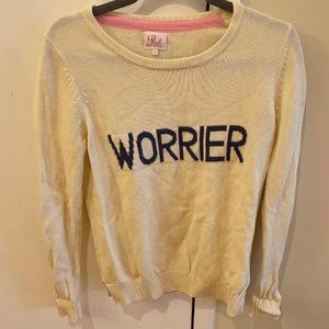 Pink Pineapple "Worrier" Sweater (funny for other chronic worriers!) Size Medium